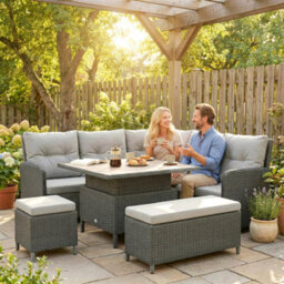 Outsunny 6 Pcs Rattan Garden Furniture Sectional Corner Sofa, Dark Grey - thumbnail 8
