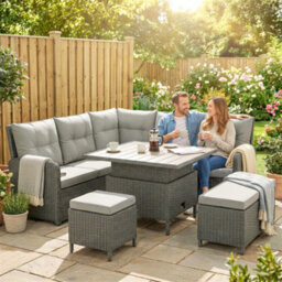 Outsunny 6 Pcs Rattan Garden Furniture Sectional Corner Sofa, Dark Grey - thumbnail 9