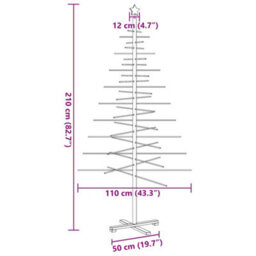 Berkfield Durable Wooden Christmas Tree For Decoration 210 Cm Solid Wood Pine - thumbnail 8