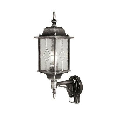 Stylish Ip43 Outdoor Wall Light Sconce In Black And Silver With Led E27 Socket