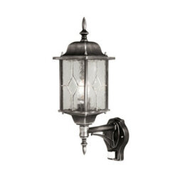 Stylish Ip43 Outdoor Wall Light Sconce In Black And Silver With Led E27 Socket