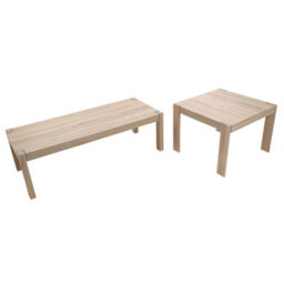 Orsina Natural Set Of Two Nesting Tables, Modern Wooden Coffee Tables For Living Room, Nesting Coffee Table Set - thumbnail 1