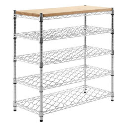 Orsina Spacious 5 Tier Wine Rack, Durable Wine Rack For Kitchen, Chrome Frame Wine Rack, Functional Wine Cabinet - thumbnail 2