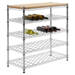 Orsina Spacious 5 Tier Wine Rack, Durable Wine Rack For Kitchen, Chrome Frame Wine Rack, Functional Wine Cabinet - thumbnail 4