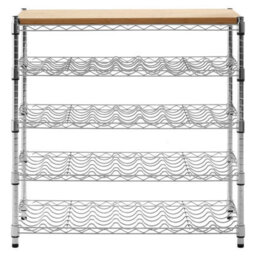 Orsina Spacious 5 Tier Wine Rack, Durable Wine Rack For Kitchen, Chrome Frame Wine Rack, Functional Wine Cabinet - thumbnail 1