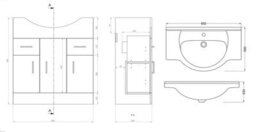 Veebath Rosina 1500mm Bath Vanity Unit, Toilet & Taps Bathroom Suite - thumbnail 3