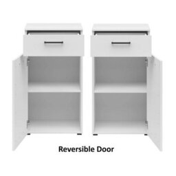 Impact Furniture Narrow Cabinet Small Storage Drawer Unit Slim White Space Saving Cupboard Multi - thumbnail 7