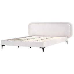 Beliani Bed Velvet Suzette 180 X 200 Cm (Eu Super King) Light Grey - thumbnail 4