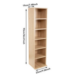 Natural 6 Tiers Wooden Cd Dvd Media Storage Rack - thumbnail 2