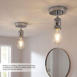 Single Head Fully Earth Ceiling Light Retro Flush Mount E27 Lamp Holder Metal Sconce Chandeliers Pendent Set For Living Room - thumbnail 3