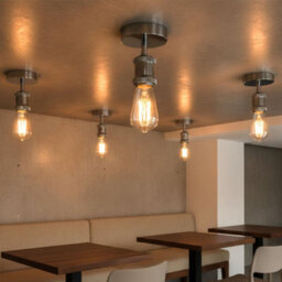 Single Head Fully Earth Ceiling Light Retro Flush Mount E27 Lamp Holder Metal Sconce Chandeliers Pendent Set For Living Room - thumbnail 6