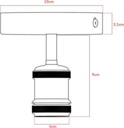 Single Head Fully Earth Ceiling Light Retro Flush Mount E27 Lamp Holder Metal Sconce Chandeliers Pendent Set For Living Room - thumbnail 4