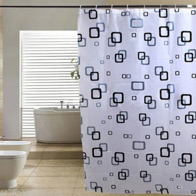 Accessotech Luxury Modern Pvc Shower Curtain With Hooks Waterproof 180X180Cm Bathroom Liner Small Quadro - image 1