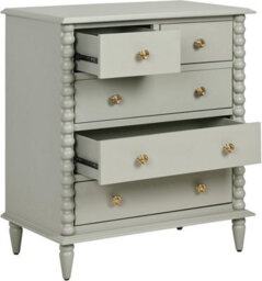 Statement Furniture Cromwell 2 Over 3 Chest Of Drawers With Bobbin Design - Pale Olive - thumbnail 7