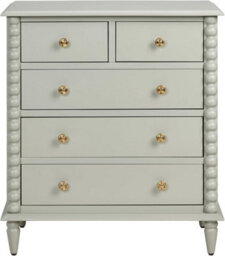 Statement Furniture Cromwell 2 Over 3 Chest Of Drawers With Bobbin Design - Pale Olive - thumbnail 6