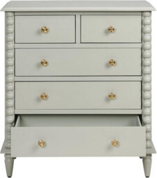 Statement Furniture Cromwell 2 Over 3 Chest Of Drawers With Bobbin Design - Pale Olive - thumbnail 8