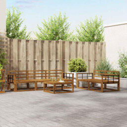 Walplus Outdoor Sofa Set 6 Pcs Natural Solid Acacia Wood