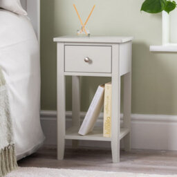 Christow 1 Drawer Slim Bedside Table Natural - thumbnail 1