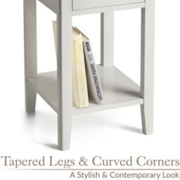 Christow 1 Drawer Slim Bedside Table Natural - thumbnail 5