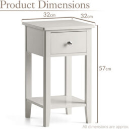 Christow 1 Drawer Slim Bedside Table Natural - thumbnail 7