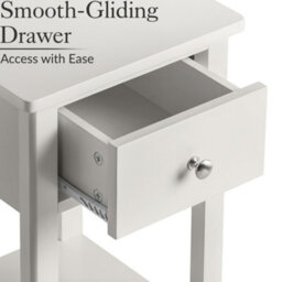Christow 1 Drawer Slim Bedside Table Natural - thumbnail 4