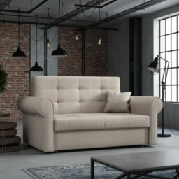 Viva Ii Sofa Bed With Sleeping Function Bedding Storage Hydrophobic Fabric Metal Legs 148X85X98Cm Beige