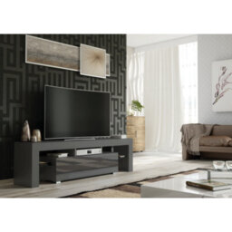 Tv Unit 160Cm Modern Dark Grey With High Gloss Doors - Creative Furniture - thumbnail 3