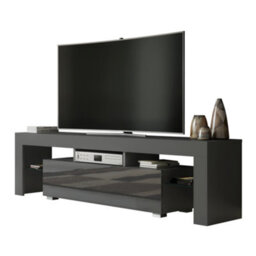 Tv Unit 160Cm Modern Dark Grey With High Gloss Doors - Creative Furniture - thumbnail 7