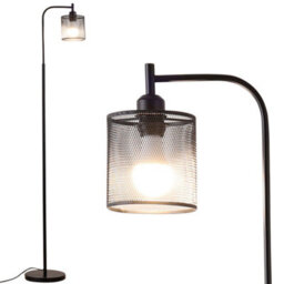 Darphe 60W Industrial Metal Mesh Floor Lamp,retro Black Living Room Floor Lamp With Foot Switch