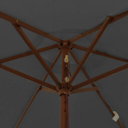 Berkfield Garden Parasol With Wooden Pole Anthracite 196X231 Cm - thumbnail 6
