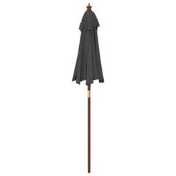 Berkfield Garden Parasol With Wooden Pole Anthracite 196X231 Cm - thumbnail 5