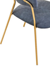 Orsina Dark Grey Velvet Dining Chair, Modern Dining Armchair, Grey And Gold Luxury Dining Chair For Home, Lounge - thumbnail 3