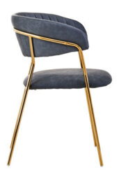 Orsina Dark Grey Velvet Dining Chair, Modern Dining Armchair, Grey And Gold Luxury Dining Chair For Home, Lounge - thumbnail 5