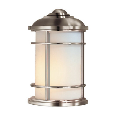 Stylish Outdoor Ip44 Wall Light Sconce In Brushed Steel With Led E27 Bulb