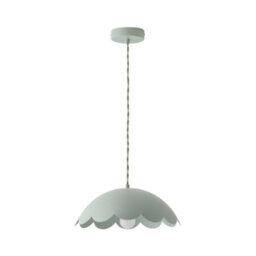 Valuelights Millie Sage Green Scallop Pendant Ceiling Light - thumbnail 2