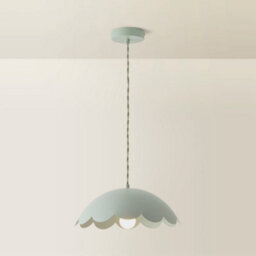 Valuelights Millie Sage Green Scallop Pendant Ceiling Light - thumbnail 6