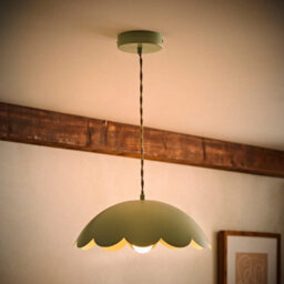 Valuelights Millie Sage Green Scallop Pendant Ceiling Light - thumbnail 5