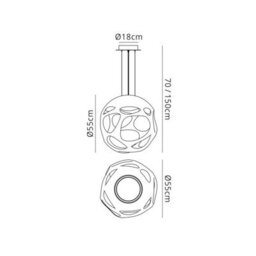 Luminosa Lighting Luminosa Organica Pendant 9 Light G9 Max 5W, Gloss White/polished Chrome - thumbnail 4