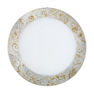 Luminosa Lighting Luminosa Serena Glass Decorative Flush Ceiling Light 4 Light Chrome - image 1