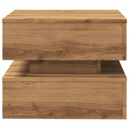 Berkfield Coffee Table With Led Lights Artisian Oak 50X50X40 Cm - thumbnail 7