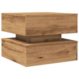 Berkfield Coffee Table With Led Lights Artisian Oak 50X50X40 Cm - thumbnail 9