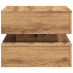Berkfield Coffee Table With Led Lights Artisian Oak 50X50X40 Cm - thumbnail 8