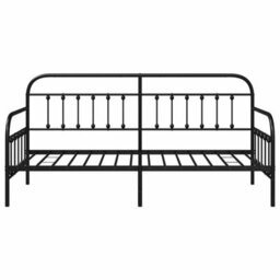 Berkfield Daybed Frame Black 90X200 Cm Steel - thumbnail 6