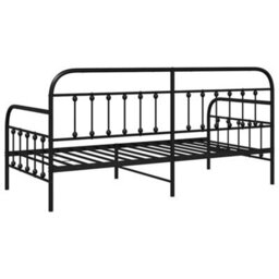 Berkfield Daybed Frame Black 90X200 Cm Steel - thumbnail 8