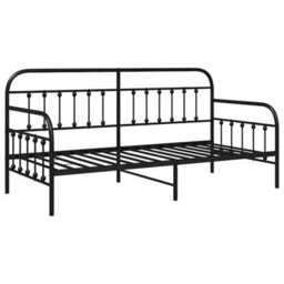 Berkfield Daybed Frame Black 90X200 Cm Steel - thumbnail 2