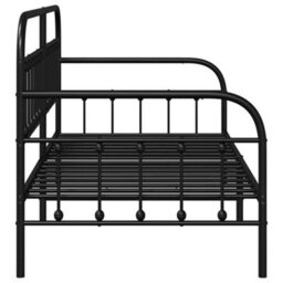 Berkfield Daybed Frame Black 90X200 Cm Steel - thumbnail 7