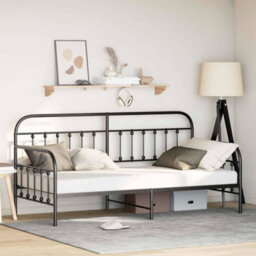 Berkfield Daybed Frame Black 90X200 Cm Steel