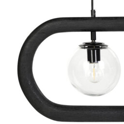 Wyld And Coco Handmade Mango Wood Pendant Lamp Black Cords Boho-Industrial (W74 X D15 X H153Cm) - thumbnail 6