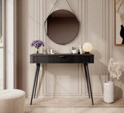 Arte Chic Black Dressing Table H780mm W1000mm D380mm - Contemporary Design With Sleek Accents - thumbnail 5