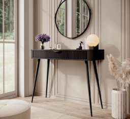 Arte Chic Black Dressing Table H780mm W1000mm D380mm - Contemporary Design With Sleek Accents - thumbnail 4